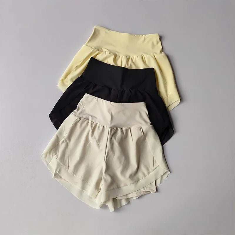 Womens 2-in-1 Quick-Dry Running Yoga Shorts - Summer Fitness Tennis Casual Training Shorts - ZOOMNSTORE
