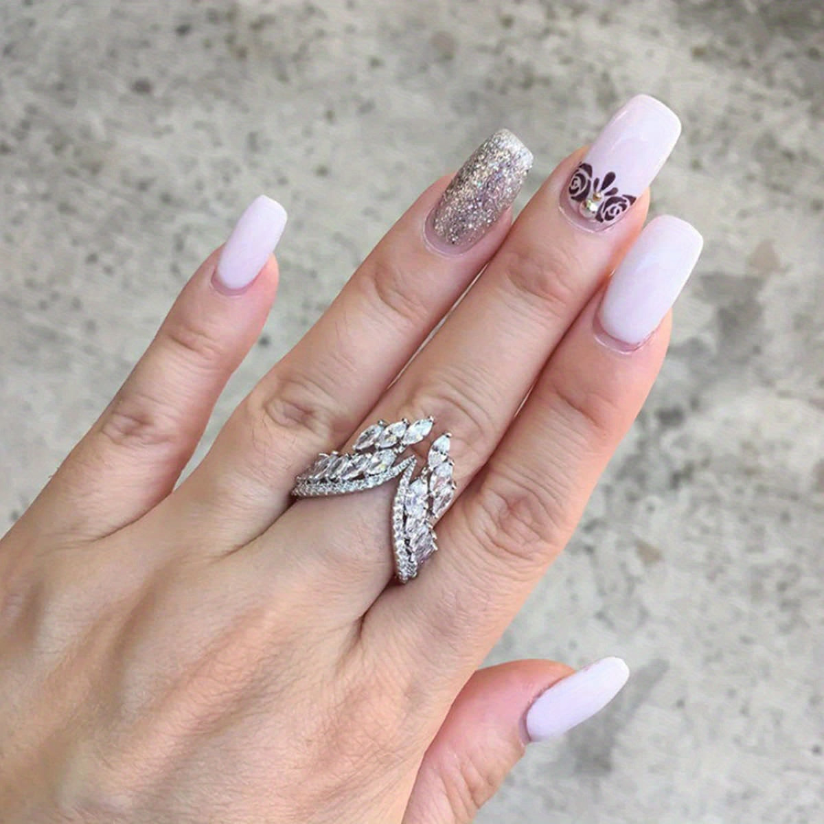 Womens Angel Wings Rings Set - Elegant Alloy Wedding Engagement Rings - ZOOMNSTORE