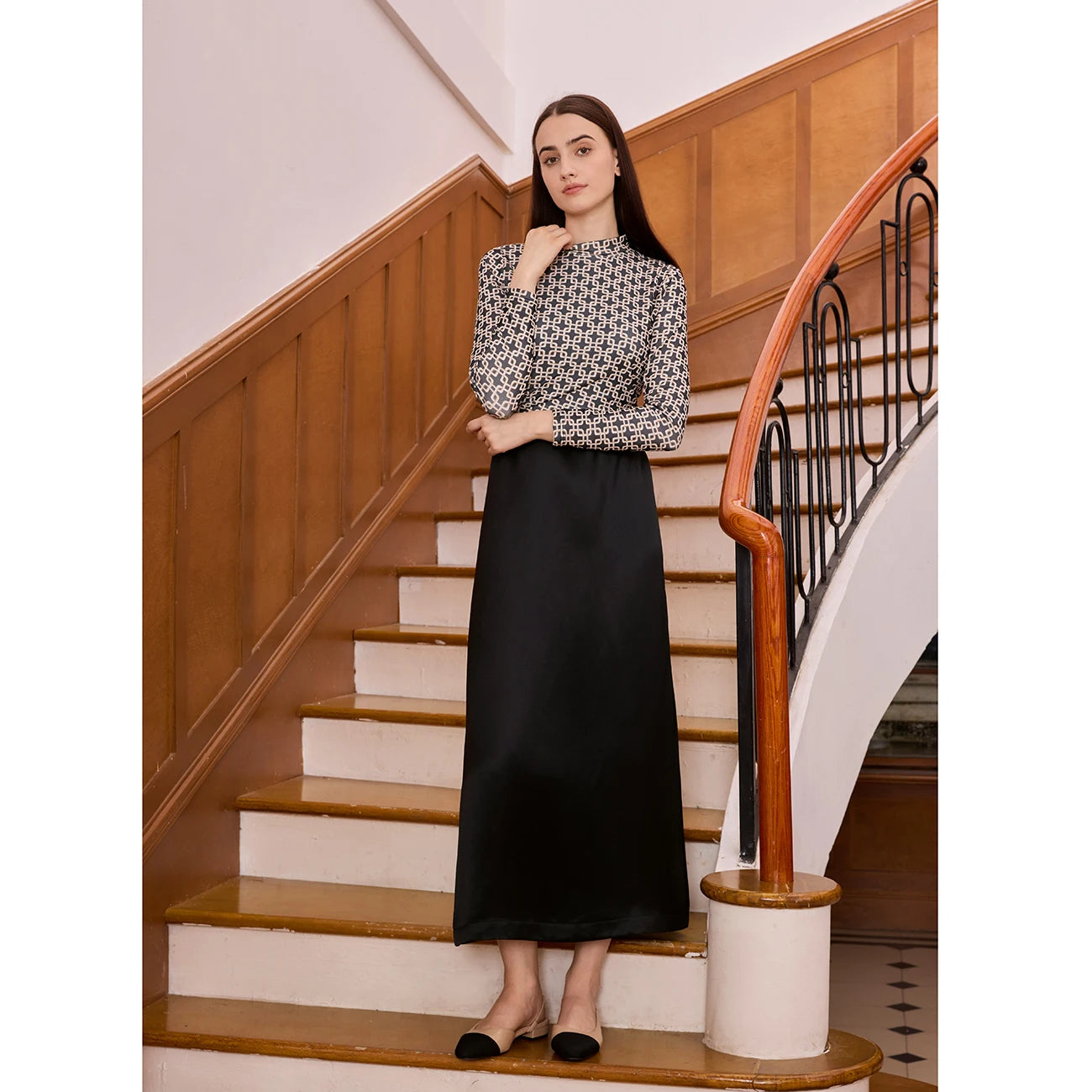 Womens Autumn Winter Maxi Dress Mesh Modal Shirt Set - High Quality Acetate Fabric - ZOOMNSTORE