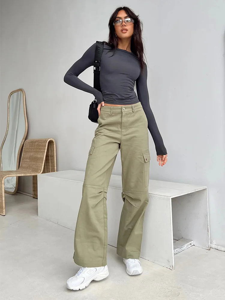 Womens Casual Long Sleeve Slim Fit T-Shirt - Spring Autumn Pullover Tee - ZOOMNSTORE