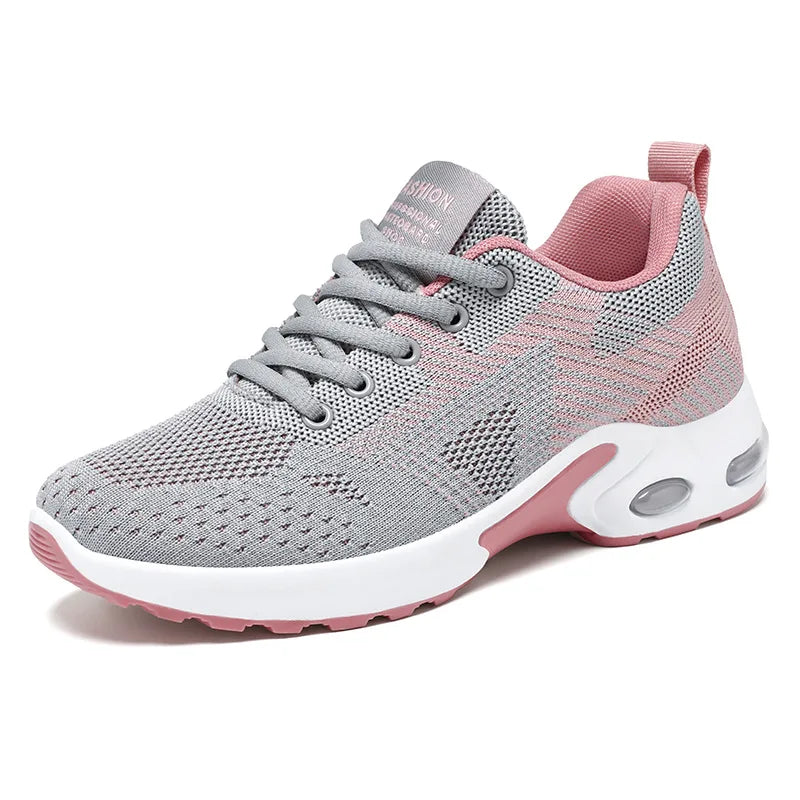 Womens Casual Running Shoes - Breathable Lace-Up Sneakers with Air Cushion - ZOOMNSTORE