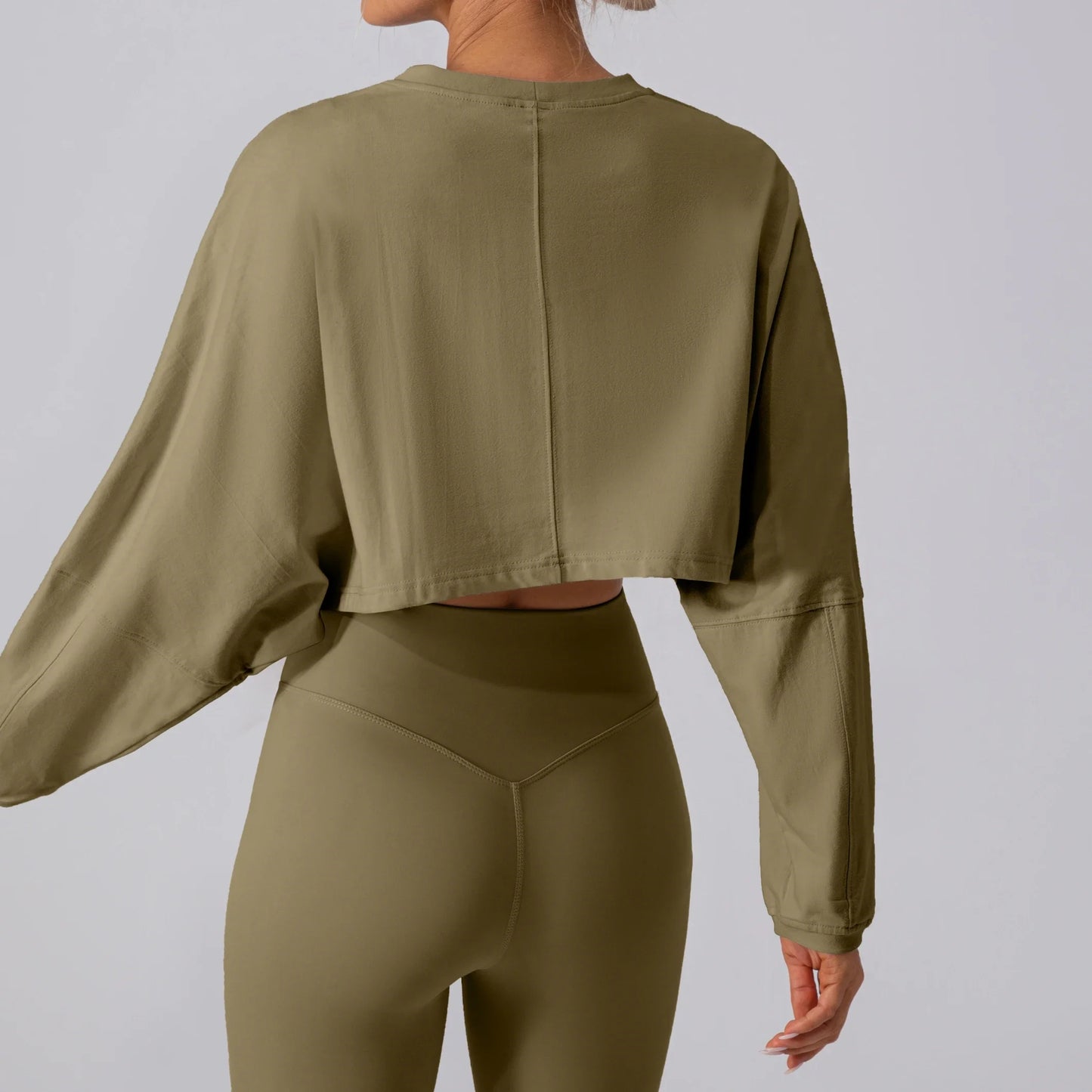 Womens Long Sleeve Yoga Crop Top - Fitness Gym Shirt for Running and Workout - ZOOMNSTORE