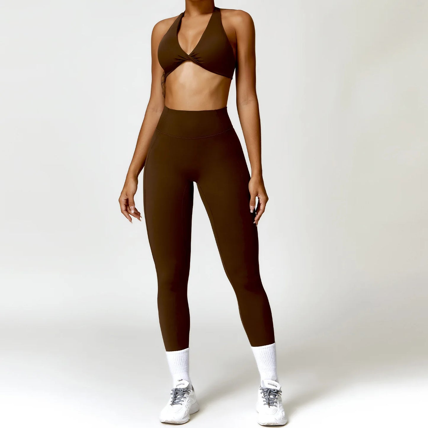 Womens Seamless Yoga Set - 2PCS Gym Workout Clothes with Push Up Bra High Waist Leggings - ZOOMNSTORE