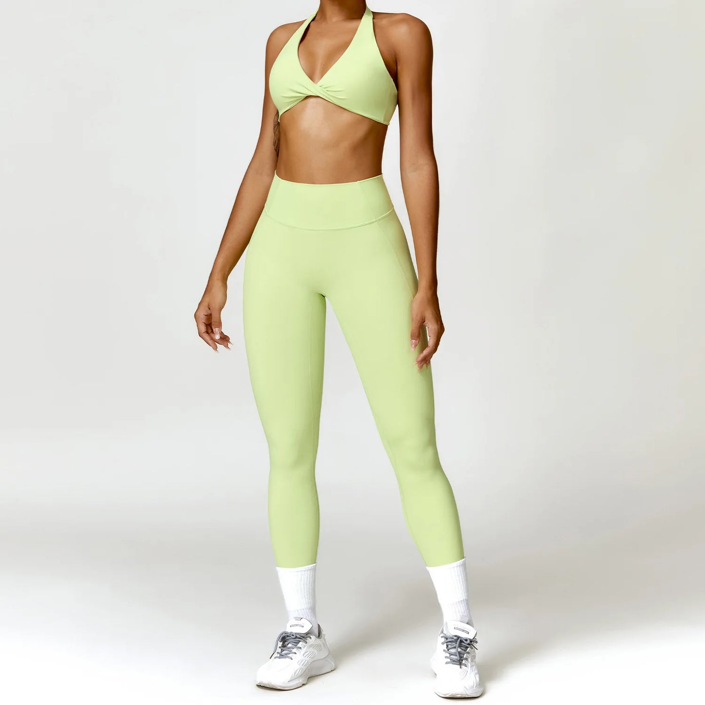 Womens Seamless Yoga Set - 2PCS Gym Workout Clothes with Push Up Bra High Waist Leggings - ZOOMNSTORE