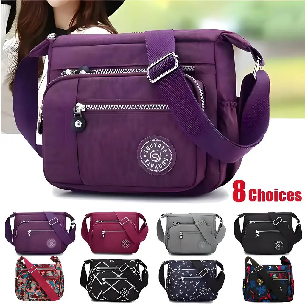 Womens Waterproof Nylon Crossbody Bag - Multifunctional Messenger Purse - ZOOMNSTORE