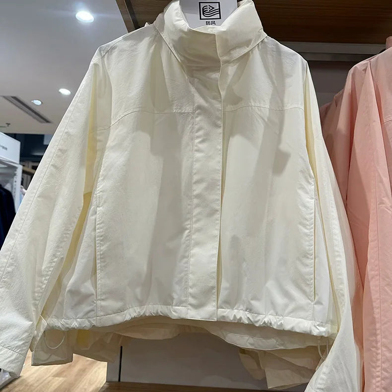 Womens Windproof Hooded Jacket - Casual Outdoor Coat - ZOOMNSTORE