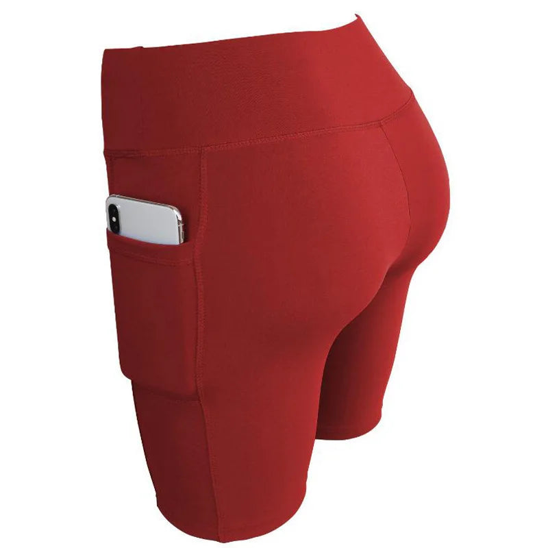 Womens Yoga Shorts - Quick Dry Fitness Biker Running Shorts with Pocket - ZOOMNSTORE
