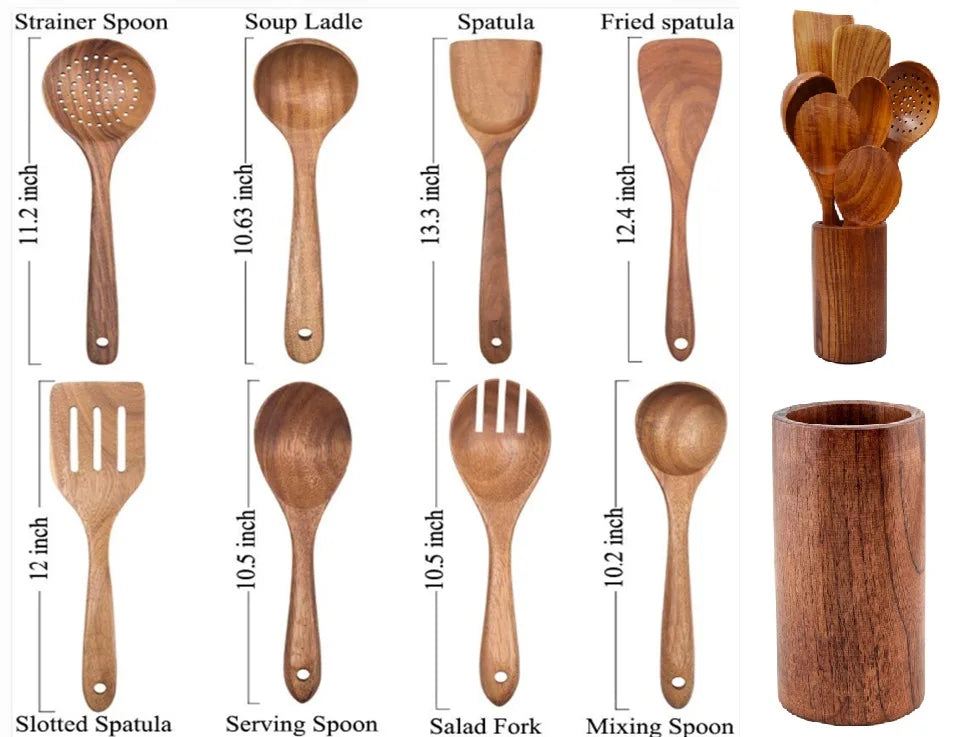 Wooden Kitchen Utensils Set - Wholesale Cooking Accessories Gadgets - ZOOMNSTORE