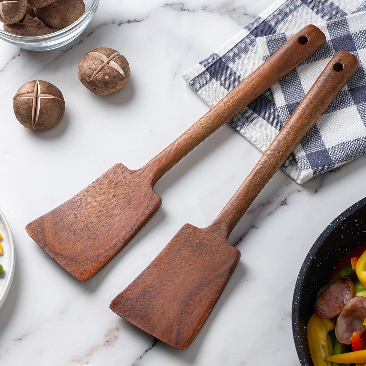 Wooden Spatula - Non-Stick Cooking Utensil Anti-Scalding Kitchen Tool - ZOOMNSTORE