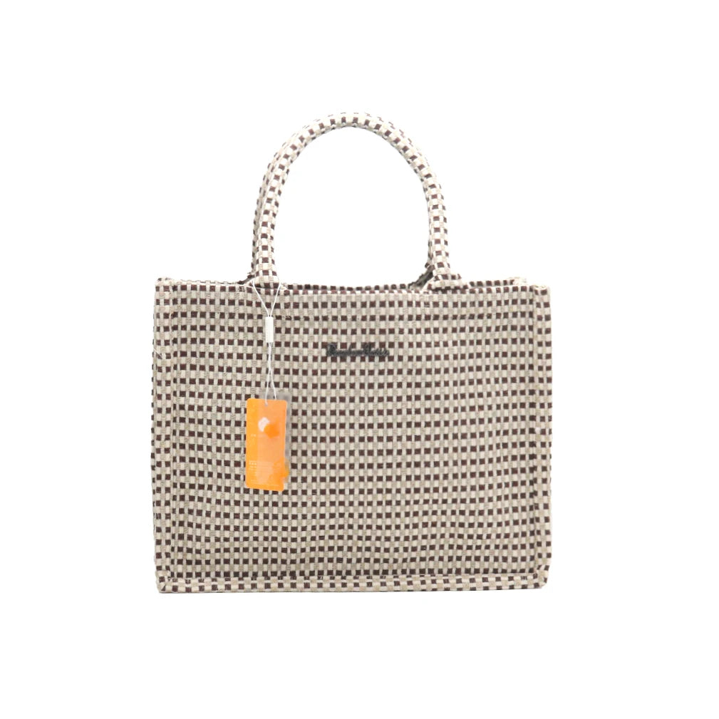 Woven Plaid Handbag - Eco-Friendly Womens Shoulder Satchel Classic Large Capacity - ZOOMNSTORE