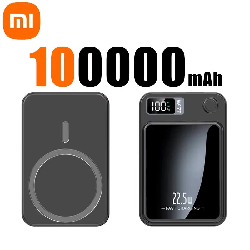 Xiaomi 100000mAh Magnetic Power Bank Wireless Fast Charger For Magsafe Portable Auxiliary Battery Pack For iphone Huawei Samsung - ZOOMNSTORE