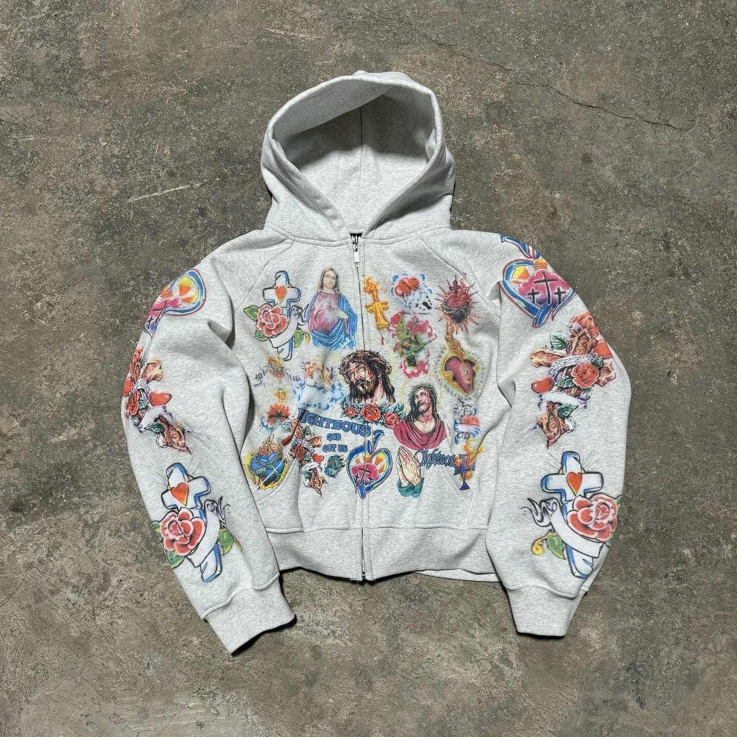 Y2K Casual Hoodie - Womens Zipper Cardigan with Geometric Print - ZOOMNSTORE