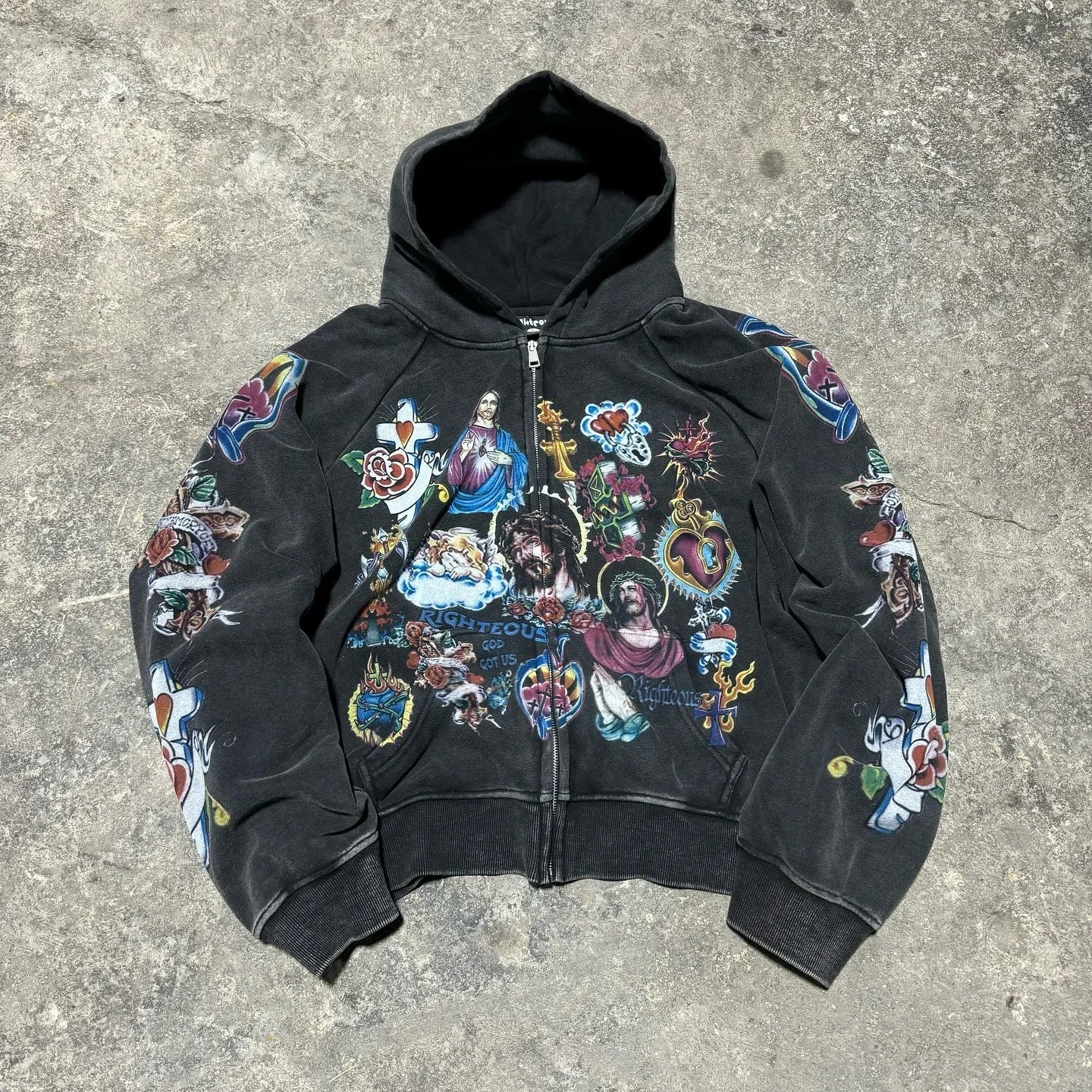 Y2K Casual Hoodie - Womens Zipper Cardigan with Geometric Print - ZOOMNSTORE