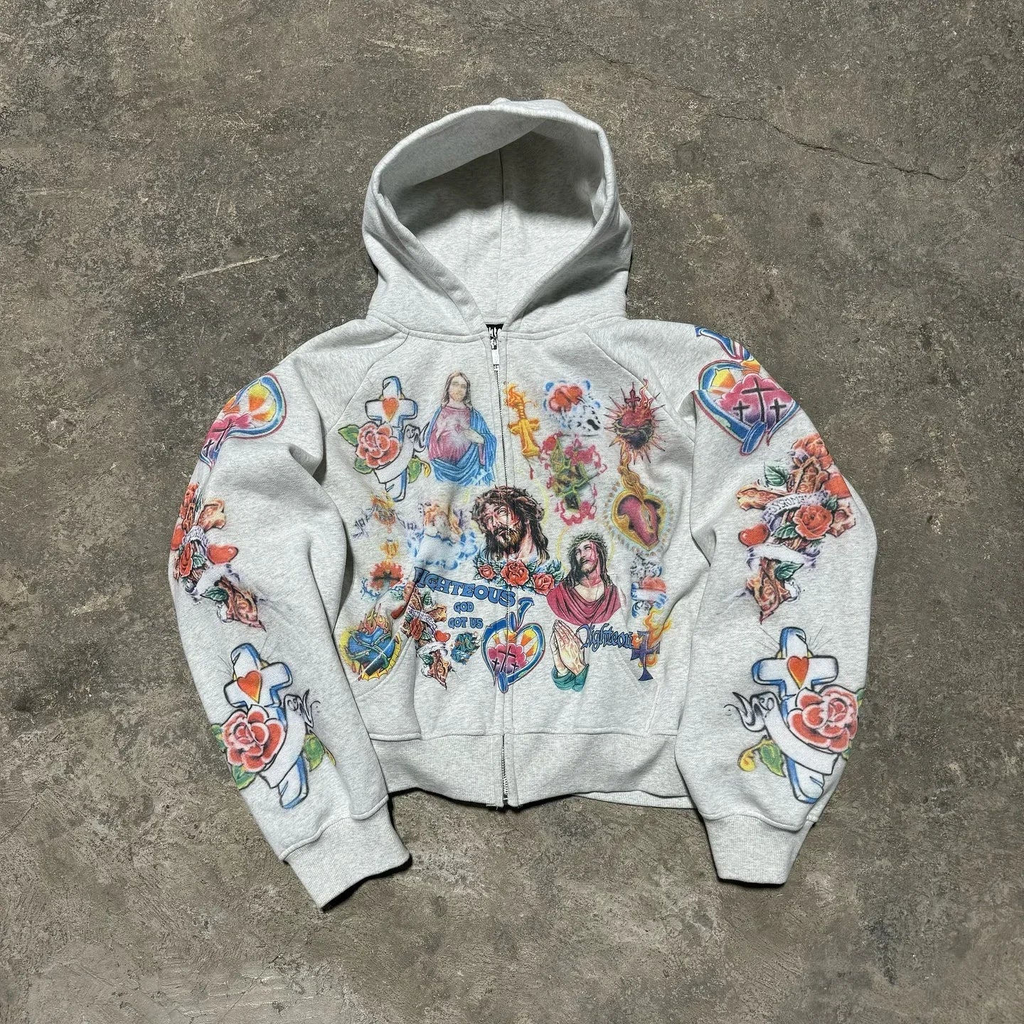 Y2K Casual Hoodie - Womens Zipper Cardigan with Geometric Print - ZOOMNSTORE
