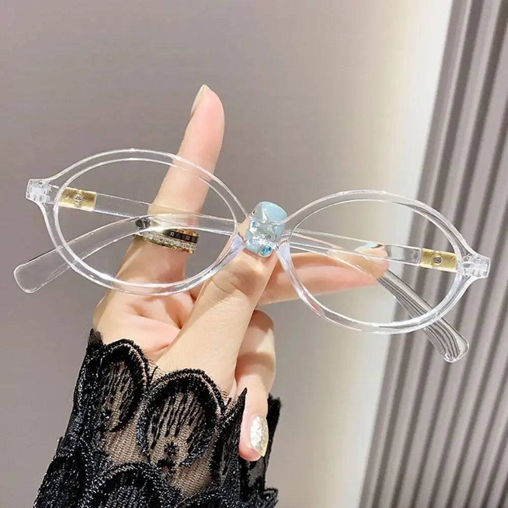 Y2K Oval Glasses – Blue Light Computer Reading Glasses With Polycarbonate Lenses - ZOOMNSTORE