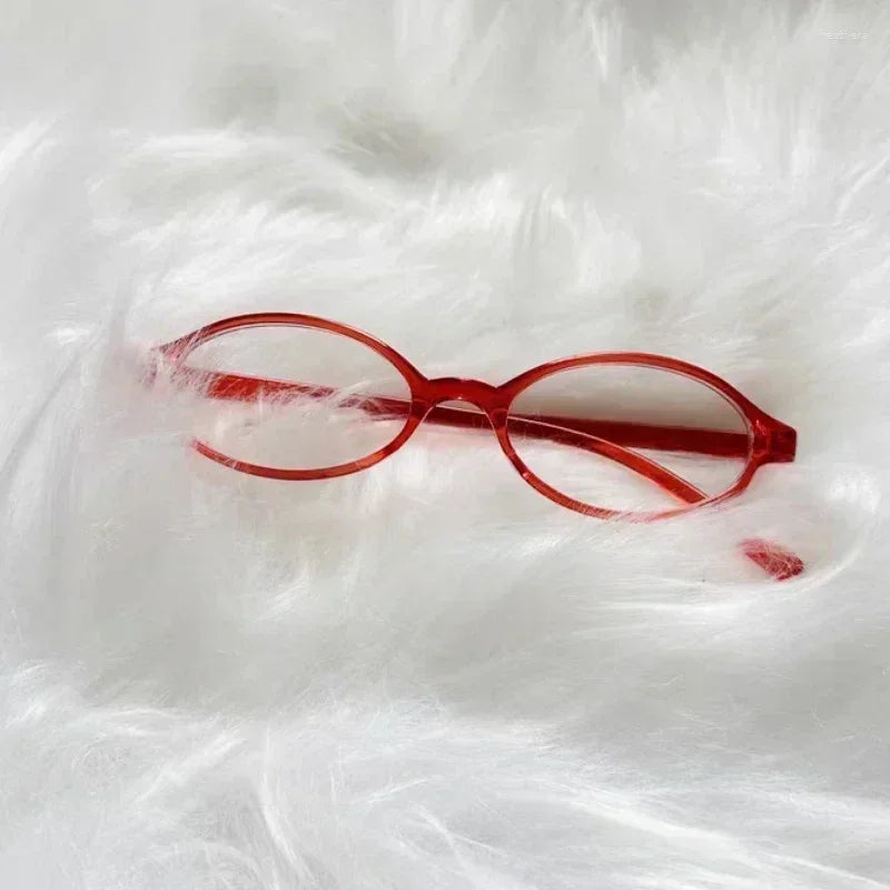 Y2K Retro Oval Square Glasses - Red Green Frame Anti-Blue Light Eyewear - ZOOMNSTORE