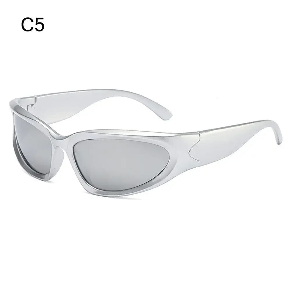 Y2K Rimless Punk Sunglasses - Luxury Wrap Around Shades for Men Women - ZOOMNSTORE