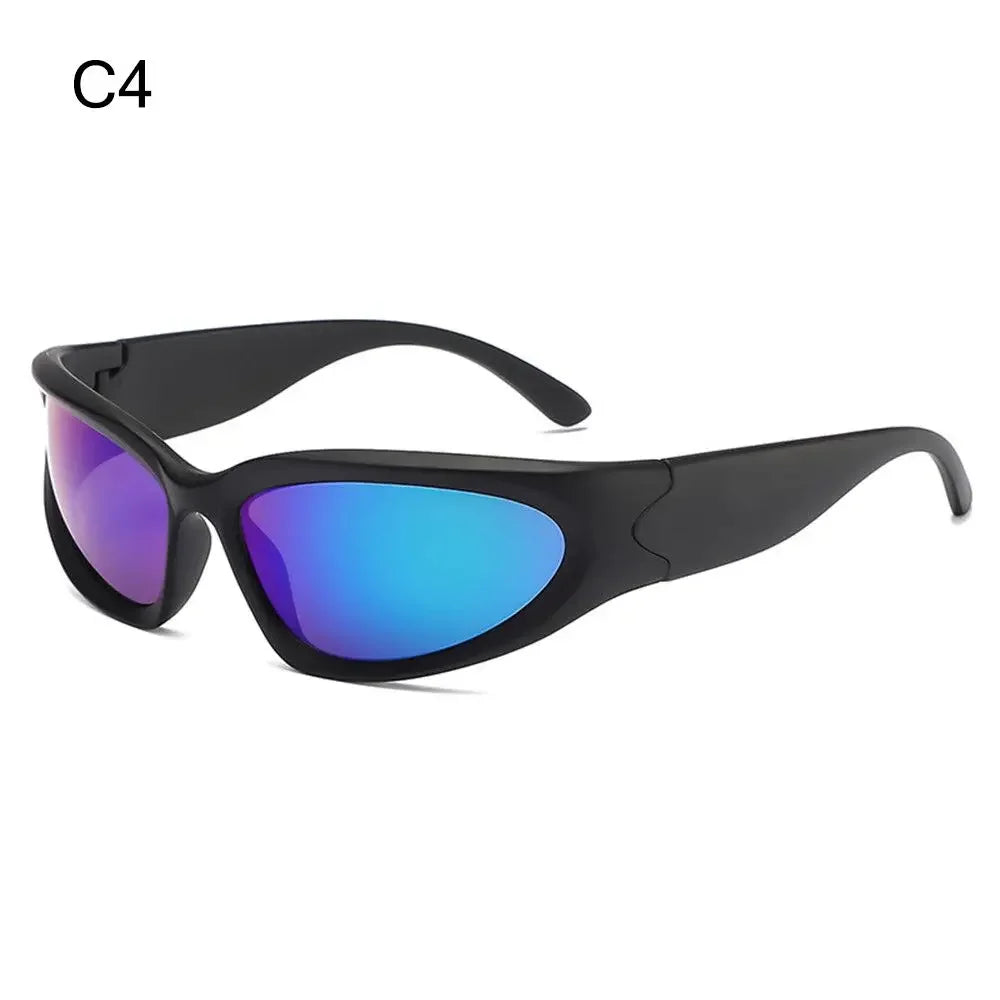 Y2K Rimless Punk Sunglasses - Luxury Wrap Around Shades for Men Women - ZOOMNSTORE