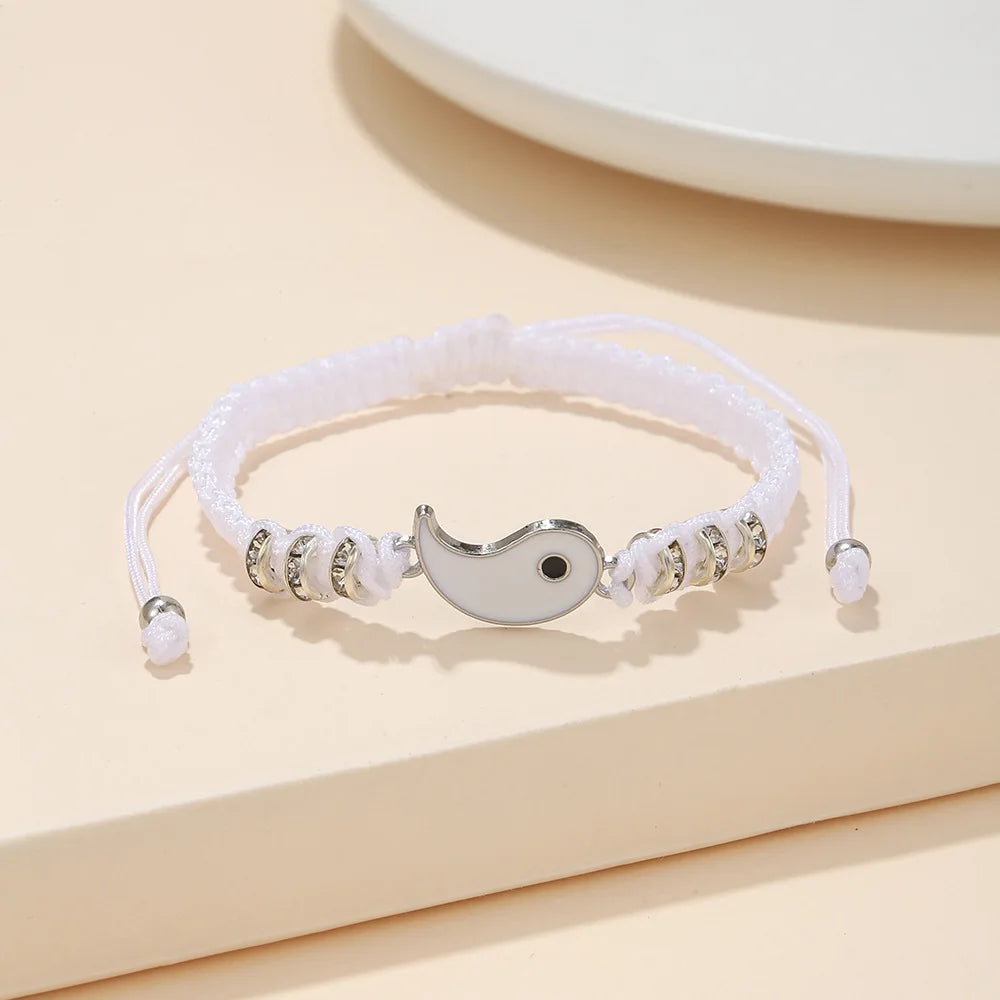 Yin Yang Couple Bracelets - Handmade Adjustable Friendship Bangles for Lovers - ZOOMNSTORE