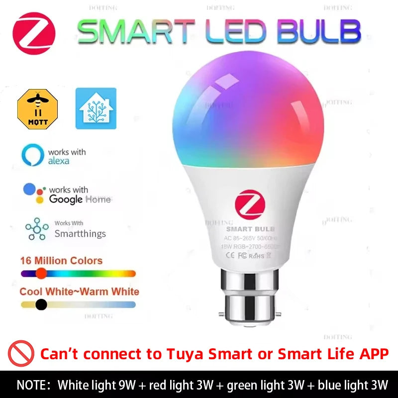 Zigbee Smart Led Bulb – RGB Color Changing Light Bulb With App Control & Voice - ZOOMNSTORE