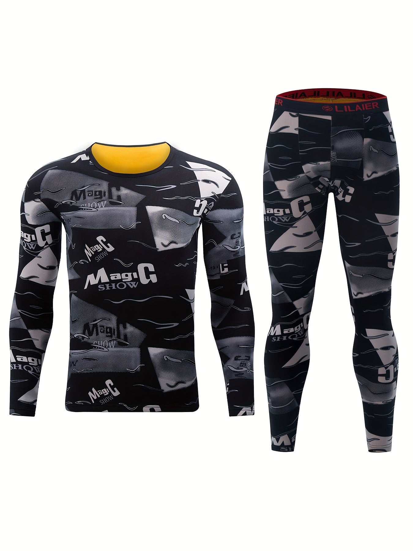 Mens Thermal Underwear Set - Long Sleeve Top Pants Casual AutumnWinter Wear - ZOOMNSTORE
