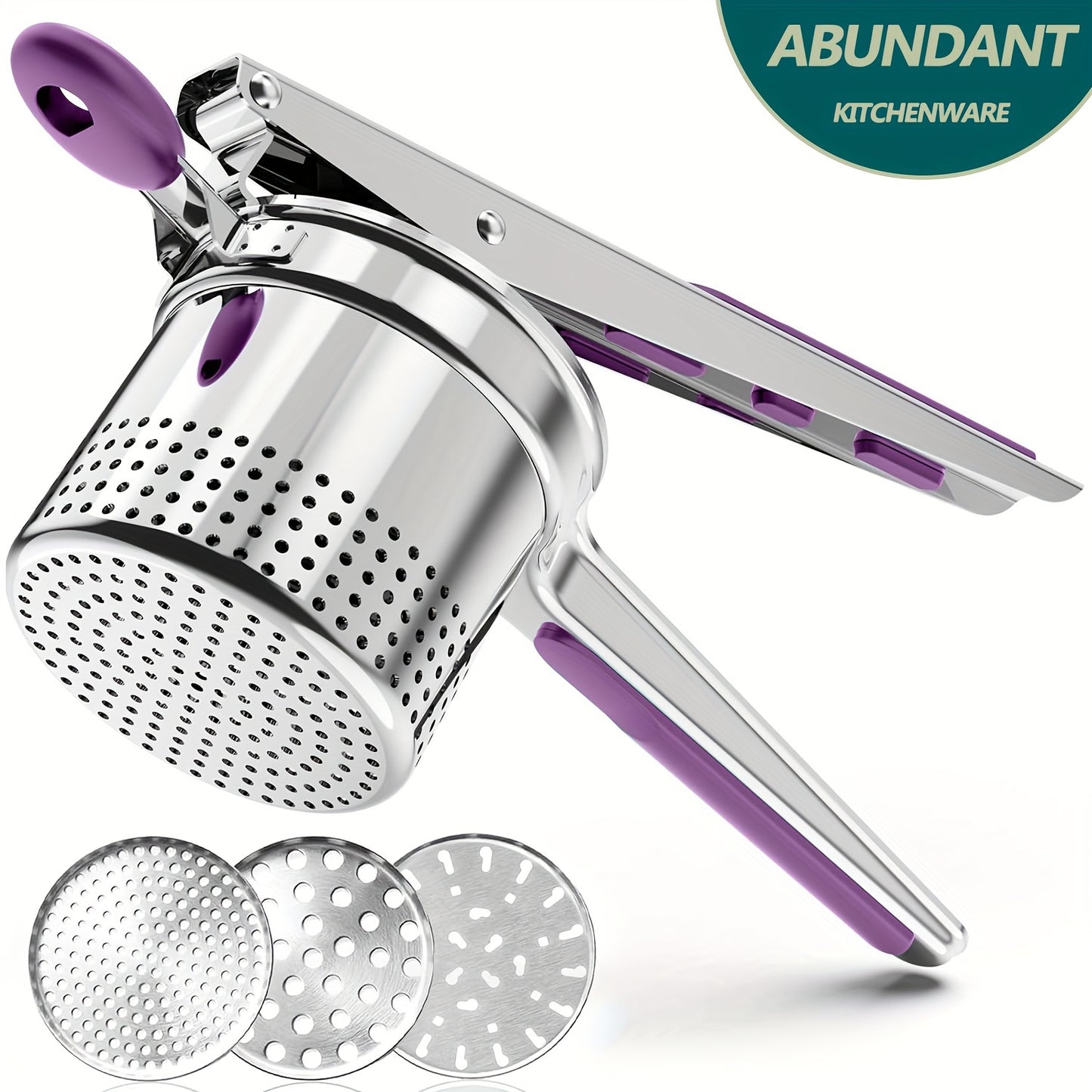 Large Silicone Potato Masher with Side Hole 15oz Efficient Grinder Anti-Slip Handle - ZOOMNSTORE