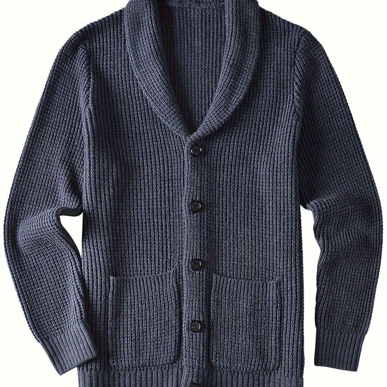 Men's warm cardigan jacket with green fruit collar long sleeved sweater - ZOOMNSTORE