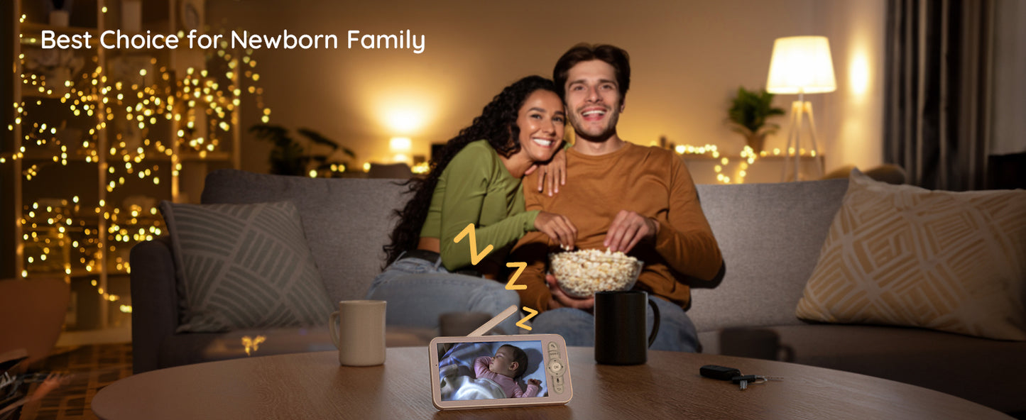 BOIFUN 2K 5'' Screen Control Wifi Video Baby Monitor Camera, ,Two-Way Talk, Motion&Crying Detection, Auto Tracking, Night Vision