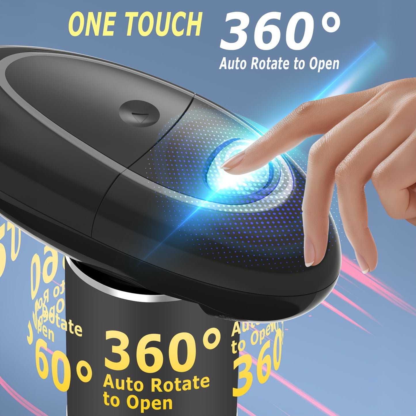 One-Touch Electric Can Opener - Battery Operated Smooth Edge Design for Easy Use Ideal Kitchen Gadget for Seniors and Those with Arthritis Black - ZOOMNSTORE