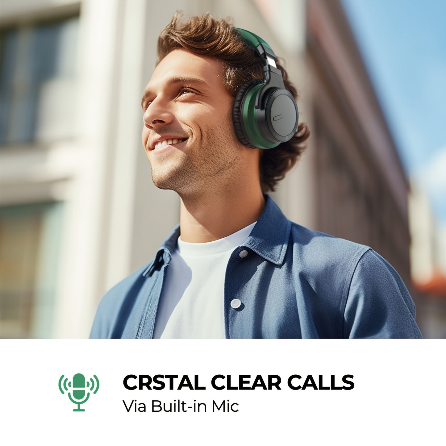 Mighty Rock E7 Wireless Headphones - Active Noise Cancelling 30H Playtime Rich Bass - ZOOMNSTORE