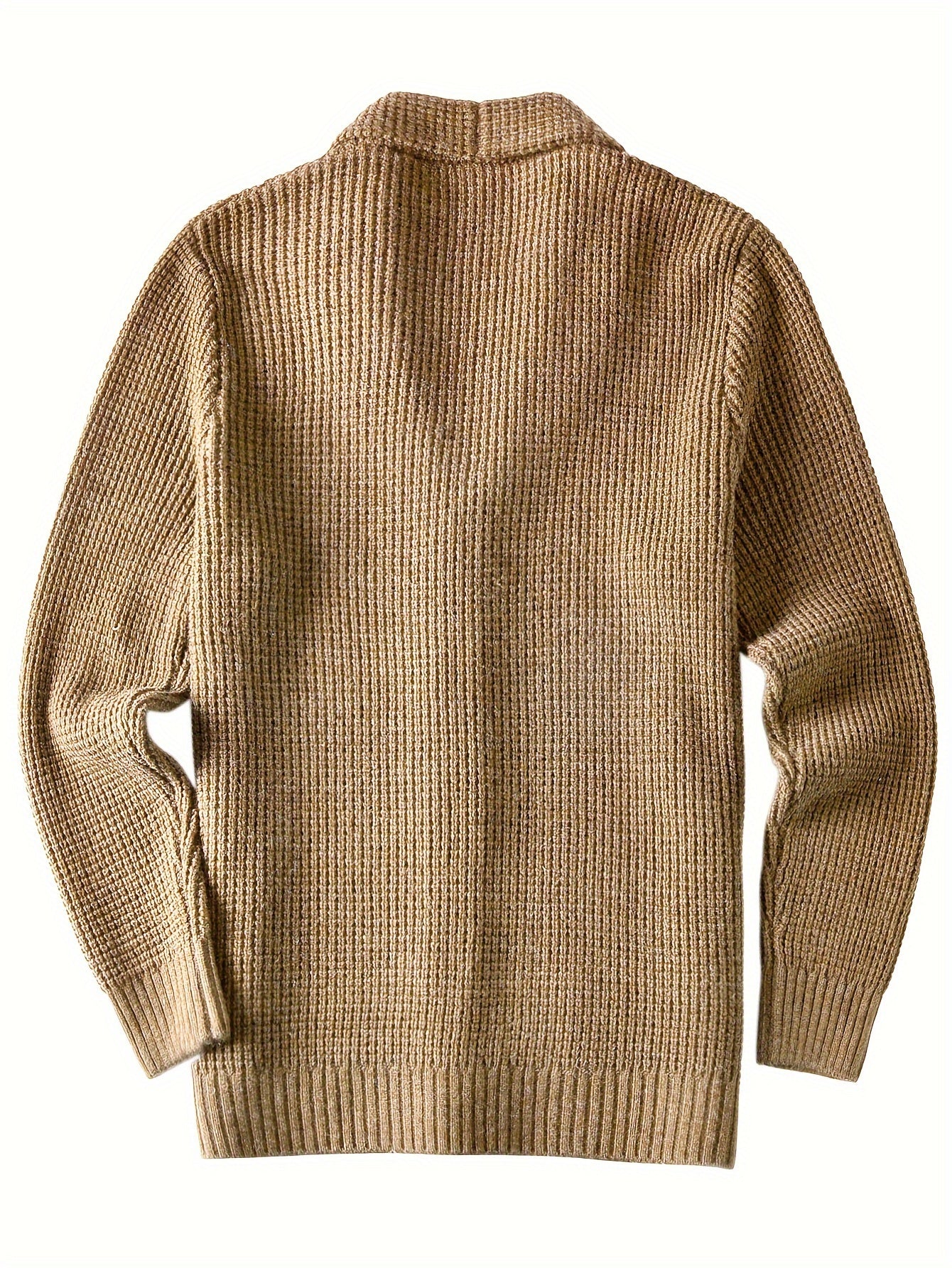 Men's warm cardigan jacket with green fruit collar long sleeved sweater - ZOOMNSTORE