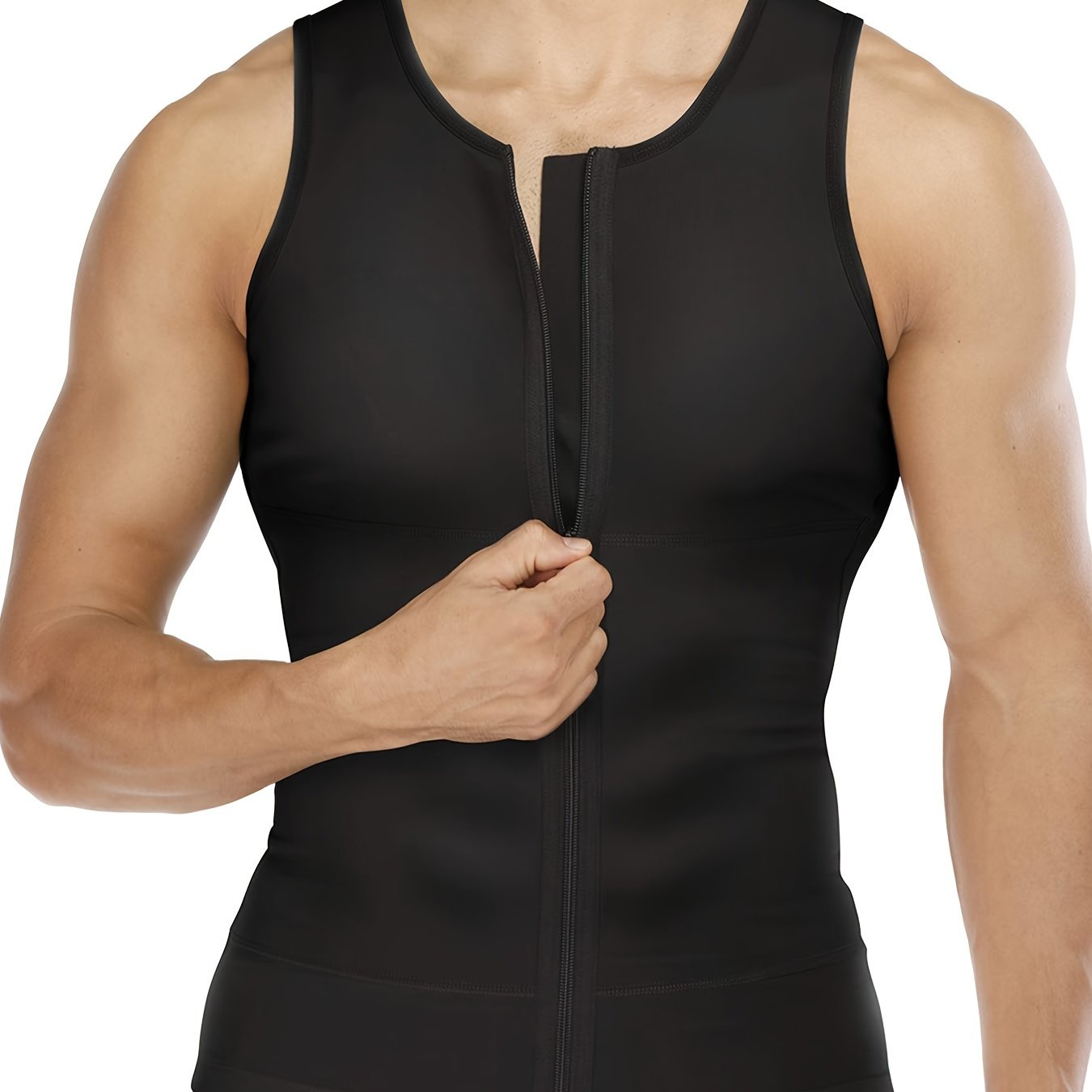 Mens Compression Zipper Tank Top - Slimming Body Shaper Vest - ZOOMNSTORE