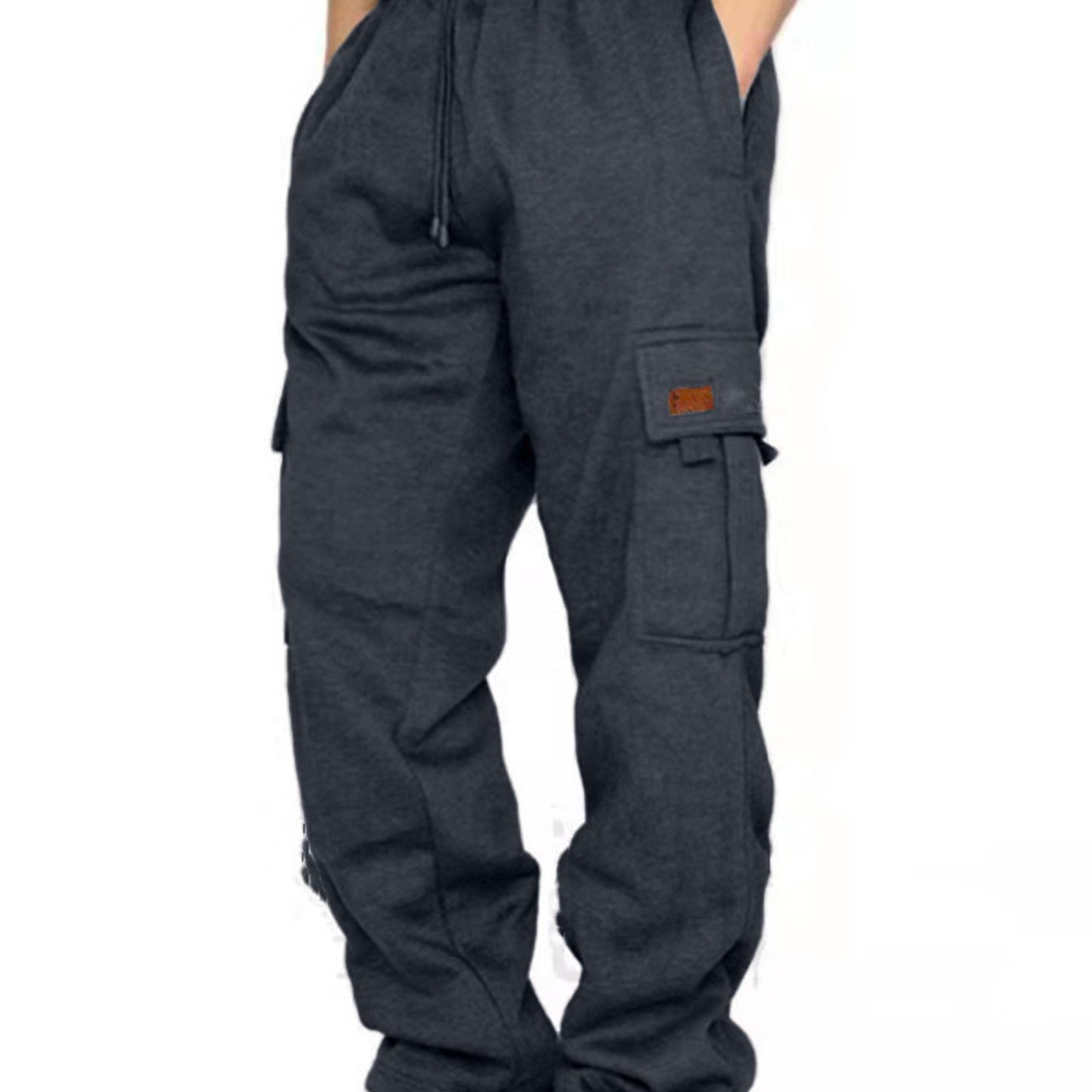 Mens Loose Cargo Pants - Casual Elastic Waist Wide Leg Sweatpants - ZOOMNSTORE