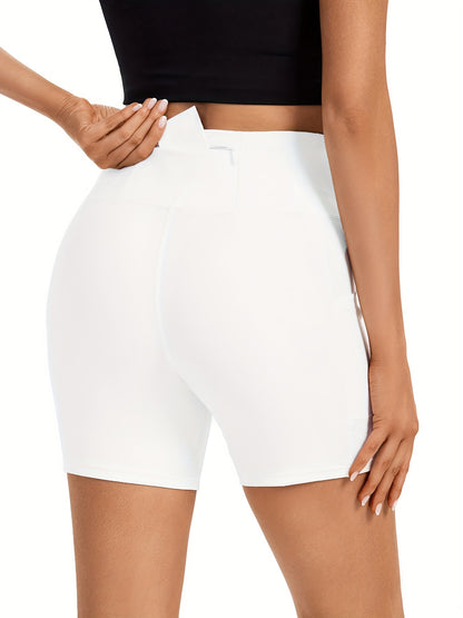 High Waisted Athletic Shorts For Women Gym Yoga Workout Running Biker Bike Leggings With Pockets Sweat Spandex Cute Comfy Teen Girls Trendy Clothes Casual Summer Outfits - ZOOMNSTORE