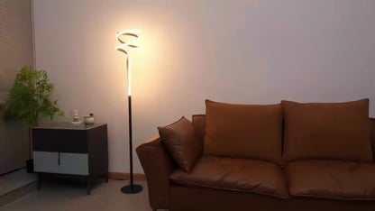 Dimmable LED Spiral Floor Lamp with Timer - Modern Standing Light for Living Room Bedroom Kitchen and Office - ZOOMNSTORE