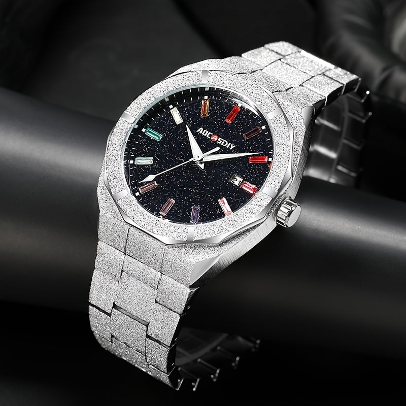 Mens Unique Calendar Watch with Night Light  Stylish Timepiece for Business - ZOOMNSTORE