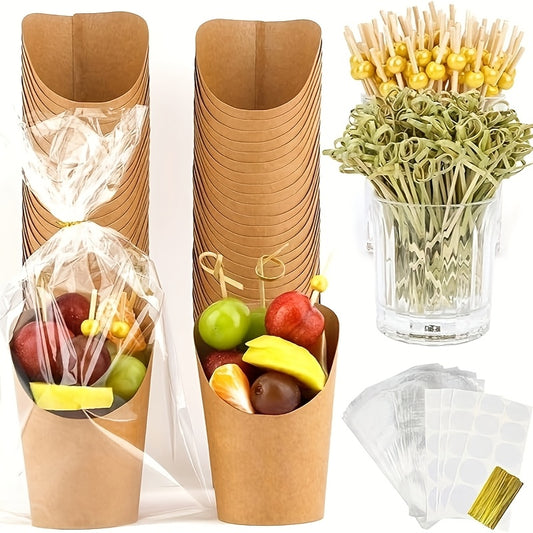 440pcs Cocktail Party Kit - Golden Cups Pearl Picks Skewers  Takeout Bags for Celebrations - ZOOMNSTORE