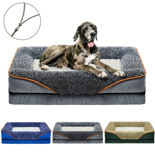 Removable Washable Dog Sofa Bed with Raised Edges Soft Cat Nest for All Seasons - ZOOMNSTORE