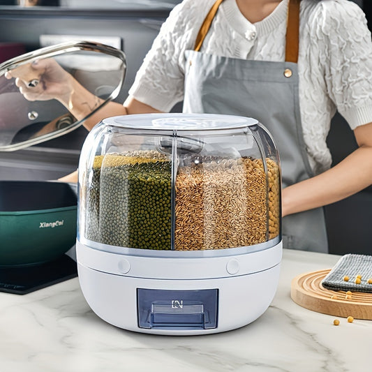 Rotating Food Dispenser - 35 Kg Rice Barrel  Cereal Jar Food-Grade Kitchen Supplies - ZOOMNSTORE