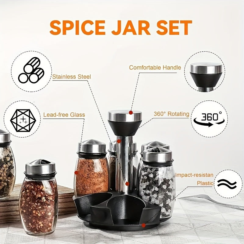 Spice Container Set - 13 Piece Swivel Spice Rack Organizer for Kitchen Cabinets and Countertops - ZOOMNSTORE