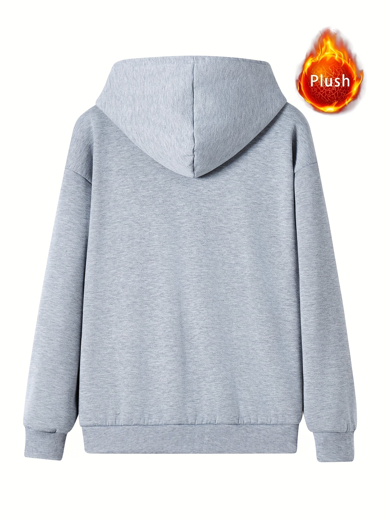 Mens Plush Zip-Up Hooded Sweatshirt - Warm Long Sleeve Jacket for Fall  Winter with Drawstring and Pockets - ZOOMNSTORE