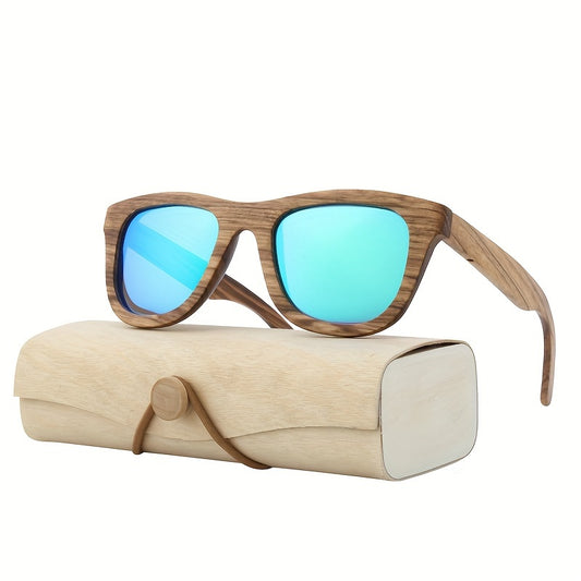 Zebrawood Polarized Fashion Glasses - Handcrafted Vintage Sunglasses with Case for Driving  Fishing - ZOOMNSTORE