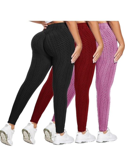 Women's 3pc/Bundle Butt Sculpting Tummy Fupa Control Criss Cross High Waist Leggings Pants Workout for Women Set Comfortable Set Exercise Tie Dye Breathable Sport Suit Short Activewear Gym Yoga Outdoor Honeycomb Exerecise - ZOOMNSTORE