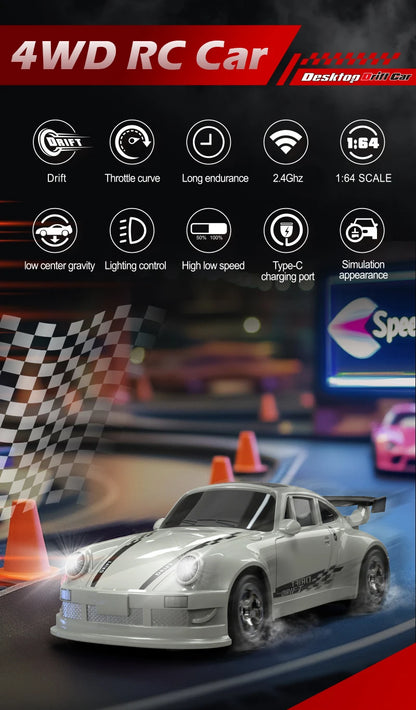 164 Drift RC Car - 2025 Kf20 Four-Wheel Remote-Controlled Racing Toy - ZOOMNSTORE