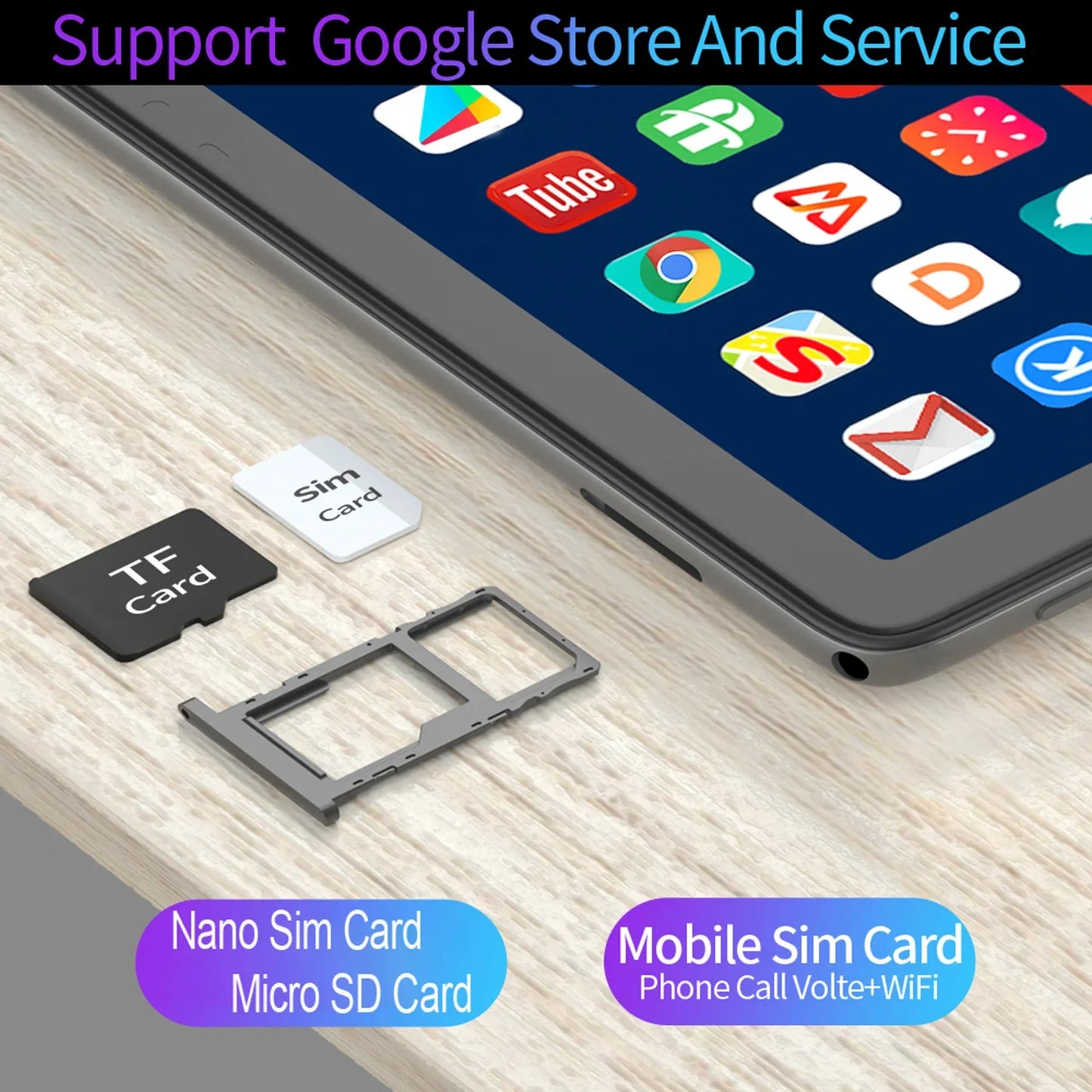 Android 10.1 Inch Tablet Pc Google Play Octa Core Dual Cameras Dual SIM 3G Phone Call Tablets Bluetooth Wifi 4GB+ 64GB ROM - ZOOMNSTORE