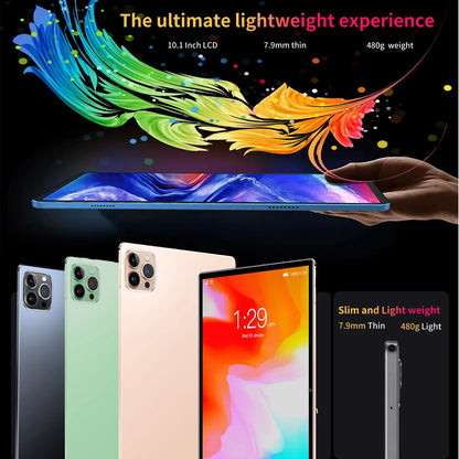 101 Android Tablet - Octa-Core 4GB RAM 64GB ROM Dual SIM 3G WiFi Bluetooth Google Play - ZOOMNSTORE