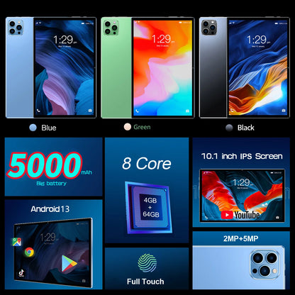 101 Android Tablet - Octa-Core 4GB RAM 64GB ROM Dual SIM 3G WiFi Bluetooth Google Play - ZOOMNSTORE