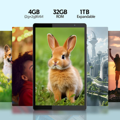 10 Inch Android 12 Tablet - Quad-Core 32GB Expandable 2GB RAM HD Display Dual Cameras Wifi 6 - ZOOMNSTORE