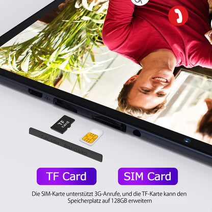 PRITOM 10 Inch Tablet PC with SIM Slot Android 13 64 GB Quad Core Touch Screen WiFi GPS Support 3G Phone Call - ZOOMNSTORE