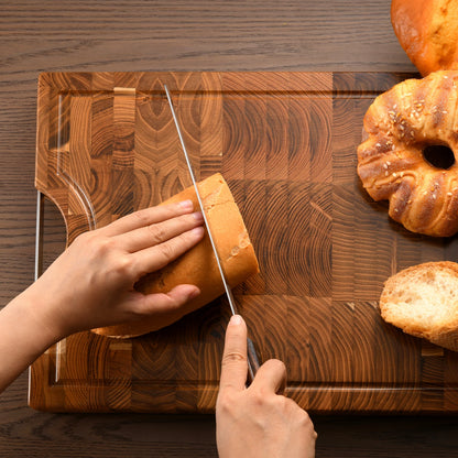 10-Inch Carbon Blade Bread Knife - Luxury Mirror Polish with Wood Handle - ZOOMNSTORE